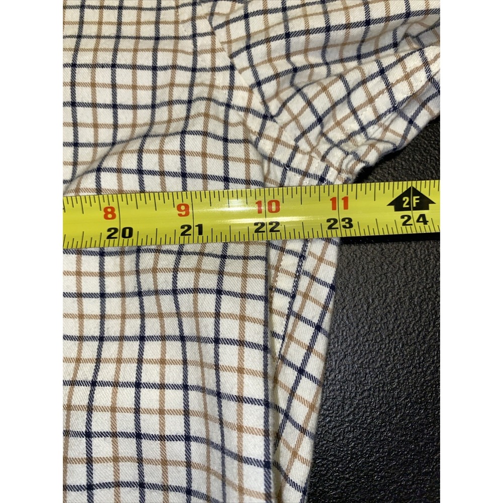 LL Bean Town Field Plaid Button Down Corduroy Cuff Long Sleeve Shirt Men Medium - Picture 10 of 14